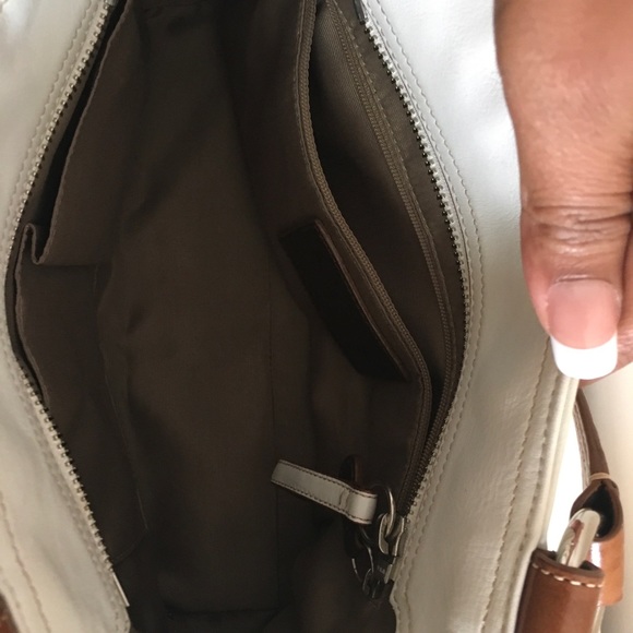 White/Tan Coach purse - Picture 5 of 6